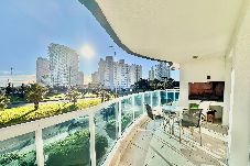 Outdoor balcony with private barbecue and green areas